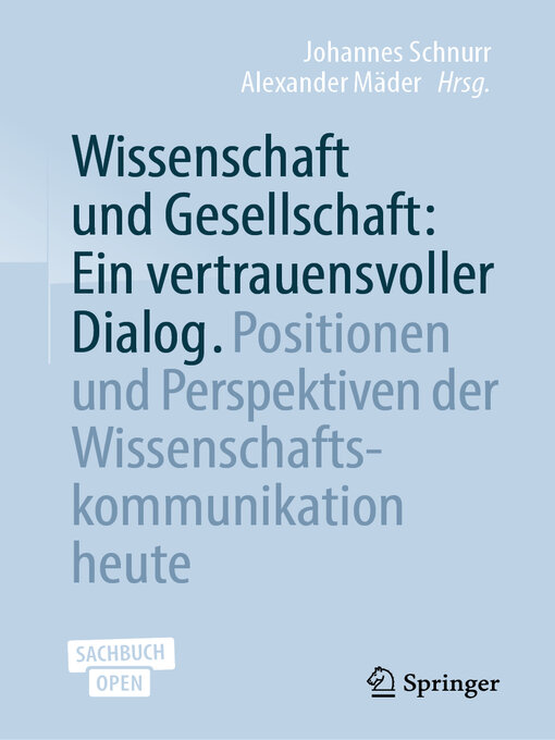 Title details for Wissenschaft und Gesellschaft by Johannes Schnurr - Wait list